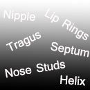 Lip Rings, Nose Studs, Tragus Jewellery, Eyebrow Bars, Belly Rings, Nipple Rings, Eyebrow Bars, Helix and Prince Albert Jewellery