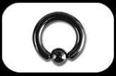 Black Steel Ball Closure Ring