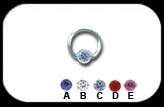 Jewelled Ball Closure Ring 1.2mm 16ga