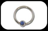 Jewelled Ball Closure Ring 1.6mm Sapphire