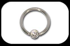 Jewelled Ball Closure Ring 1.6mm Crystal