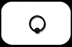 Black Steel Ball Closure Ring 0.8mm 20ga