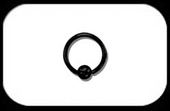 Black Steel Ball Closure Ring 1.0mm 18ga