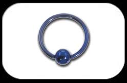 Titanium Ball Closure Ring 1.6mm Blue