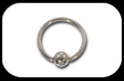 Titanium Ball Closure Ring 1.6mm High Polish