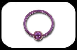Titanium Ball Closure Ring 1.6mm Purple