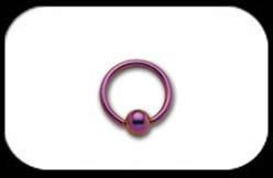 Titanium Ball Closure Ring Purple 1 to 1.2mm