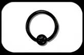 Black Steel Ball Closure Ring 1.0mm 18ga