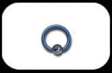Titanium Ball Closure Ring Blue 1 to 1.2mm