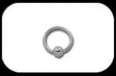 Titanium Ball Closure Ring High Polish 1 to 1.2mm
