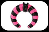 Acrylic Striped Claw black and pink