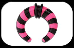 Acrylic Striped Claw black and pink