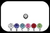 Jewelled Black Steel Ball 1.2x2.5mm 2 pack
