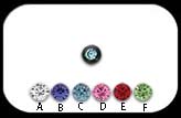 Jewelled Black Steel Ball 1.2 x 3mm 2 pack