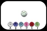 Jewelled Steel Ball  1.6x4mm 2 pack