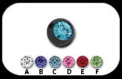 Jewelled Black Steel Ball 6mm 2 pack