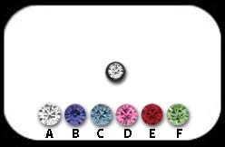 Jewelled Black Steel Ball 1.2x2.5mm 2 pack