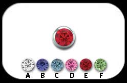 Jewelled Steel Ball 1.6x6mm 2 pack