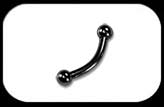 Black Curved Barbell 1.6mm 3mm balls