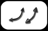 Black Micro Curved Barbell 1.2mm with Cones