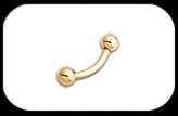 Gold Plated Curved Barbell 1.6mm