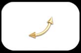 Gold Plated Curved Barbell 1.2mm cones