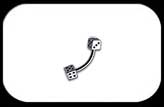 Micro curved Barbell 1.2mm with Dice