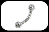 Titanium Curved Barbell 1.6mm 4mm balls