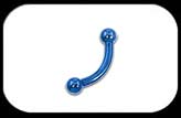 Titanium Curved Barbell 1.6mm blue 3mm balls
