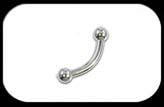 Titanium Curved Barbell 1.6mm 3mm balls