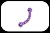 Titanium Curved Barbell 1.6mm purple 3mm balls