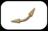 Zircon Gold Micro Curved Barbell 1.2mm with Long Cones