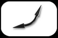 Black Curved Barbell 1.6mm long cones
