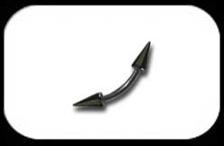 Black Micro curved Barbell with long cones