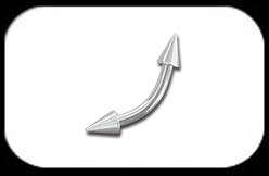 Curved Barbell 1.6mm 14 gauge 3mm cones