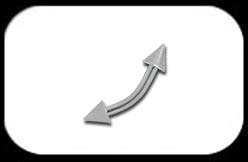 Curved Barbell 1.6mm 14 gauge 4mm cones