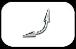 Curved Barbell 1.6mm 14 gauge 3mm long cones