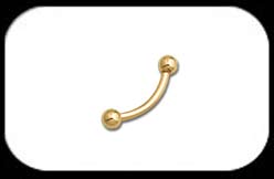 Gold Plated Curved Barbell 1.2mm