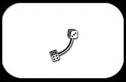 Micro curved Barbell 1.2mm with Dice