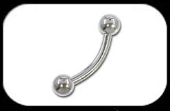 Titanium Curved Barbell 1.6mm 4mm balls