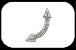 Titanium Curved Barbell High Polish with cones 1.6mm
