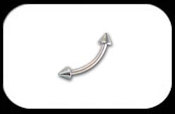 Titanium Micro Curved Barbell High Polish 1.2mm with Cones