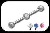 Industrial Scaffold Barbell with Jewelled ball