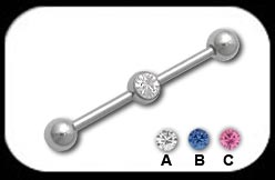 Industrial Scaffold Barbell with Jewelled ball