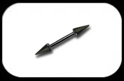 Black Steel Micro Barbell with long cones