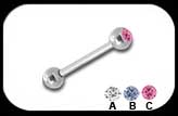 Barbell with one Jewelled Ball