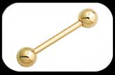 Gold Plated barbell 1.6mm 14 gauge
