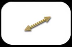Zircon Gold Micro Barbell with Cones 1.2mm