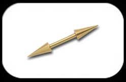 Zircon Gold Micro Barbell with Long Cones 1.2mm