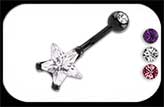 Black Steel Belly Bar Star
